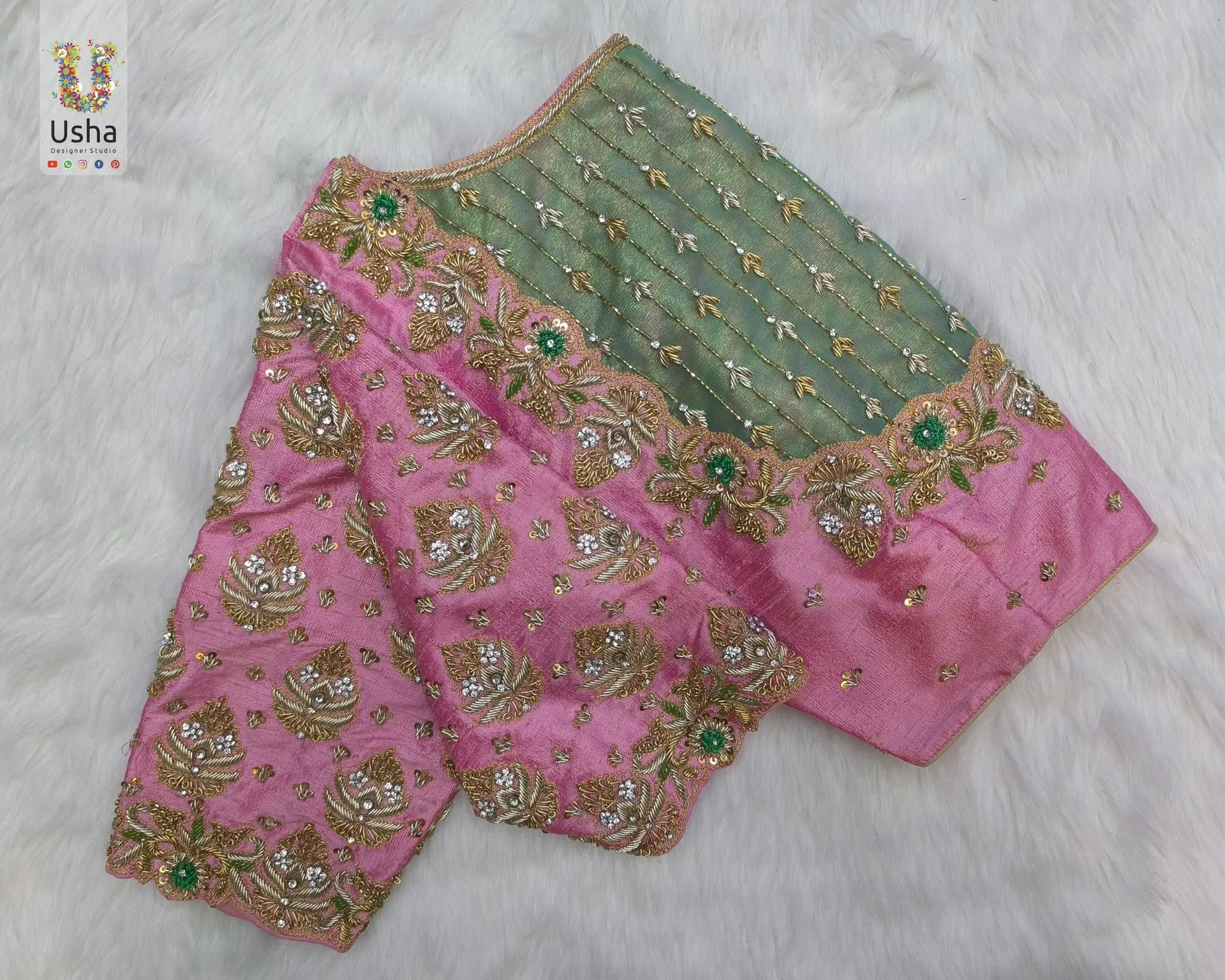 Precisely Hand Crafted Maggam Blouse by Usha Designer Studio