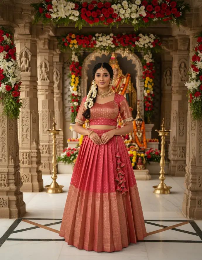 Tailor-Made Saree to Designer Crop Top Lehenga | Heirloom Pattu | Usha Designer Studio Vijayawada