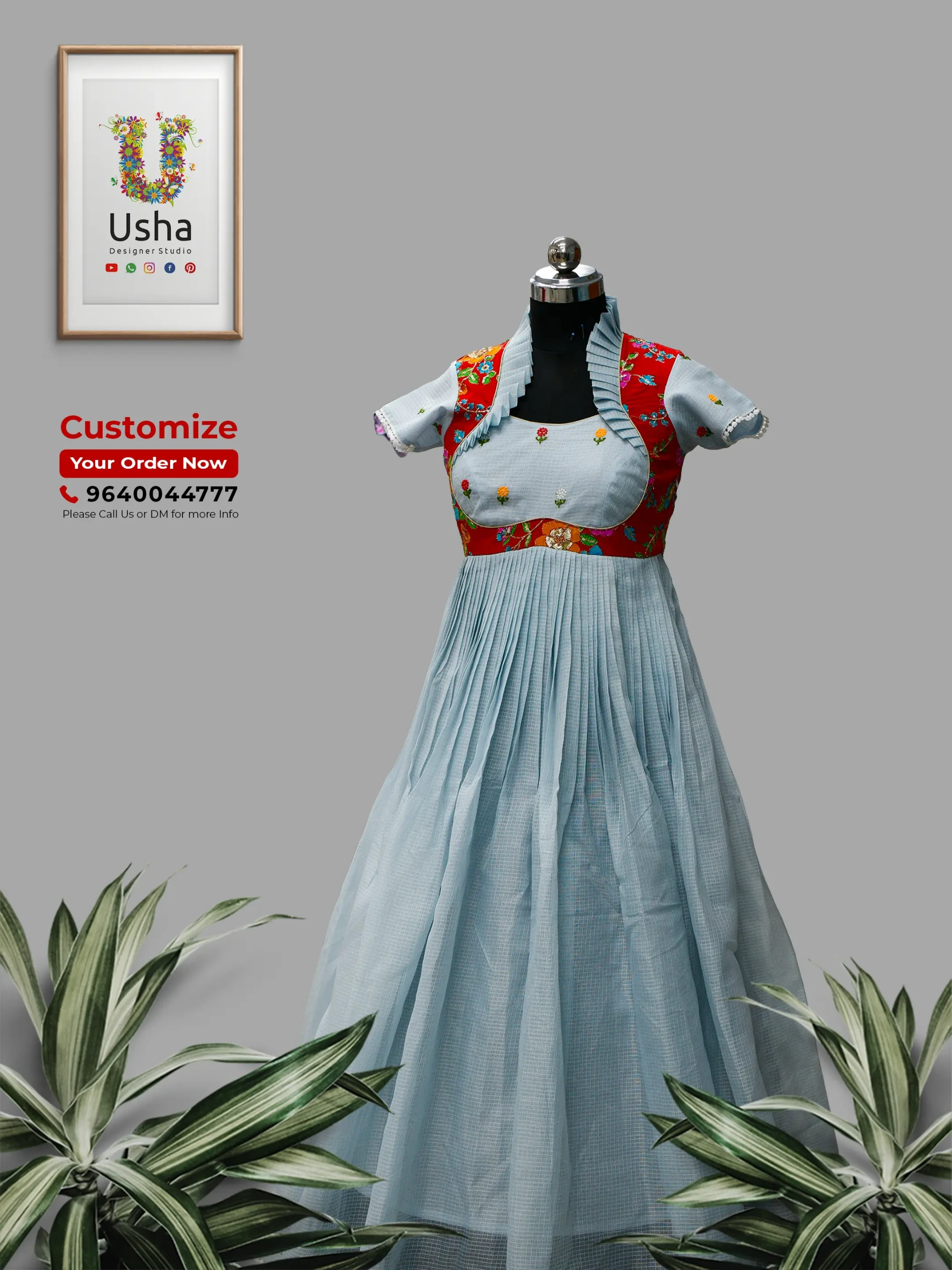 Custom Kota Saree to Long Frock | Designer Empire Waist Outfit with Pleats | Usha Designer Studio Vijayawada